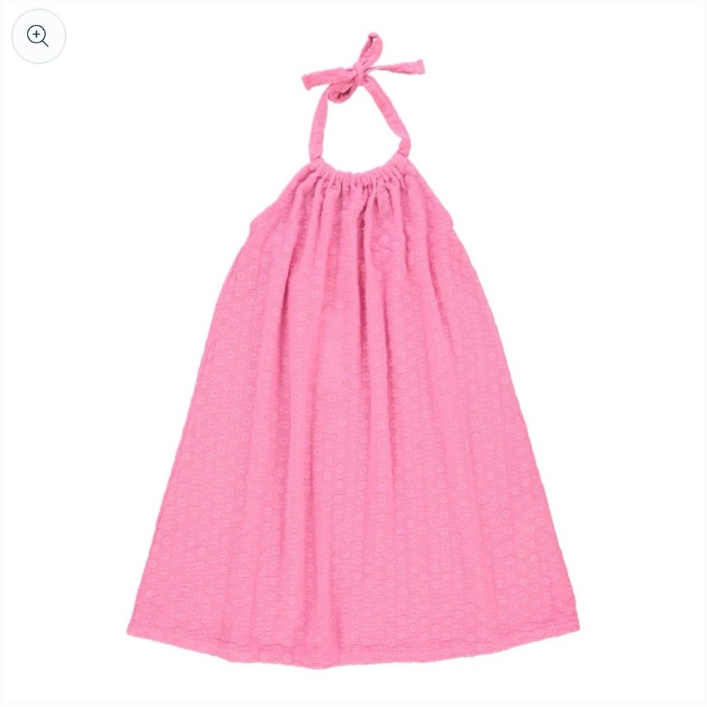 Bebe Organic Pink Halter Dress Eyelet Cotton Summer Toddler Girl Sz 2 Boutique — image 2 of 4